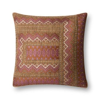 Loloi II P0497 Pink  Rust 22 x 22 Cover wDown Pillow