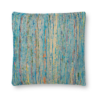 Loloi P0242 Blue  Multi 22 x 22 Cover wDown Pillow