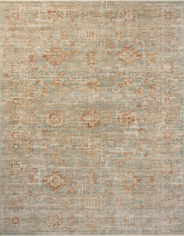 Loloi Heritage Aqua  Terracotta 18 x 18 Sample Rug