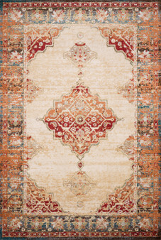 Loloi II Isadora Ant. Ivory  Sunset 18 x 18 Sample Rug