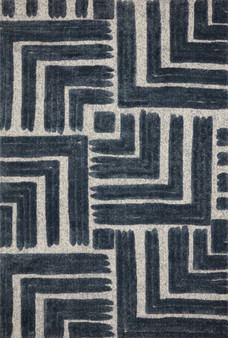 Loloi II Hagen Blue  White 18 x 18 Sample Rug