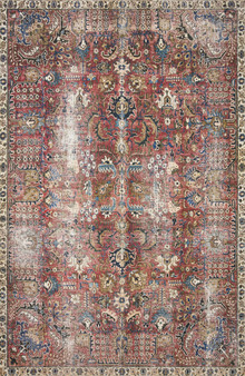 Chris Loves Julia x Loloi Jules Merlot  Multi 18 x 18 Sample Rug