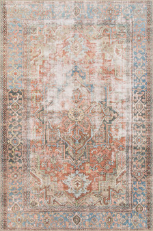 Loloi II Loren Terracotta  Sky 18 x 18 Sample Rug