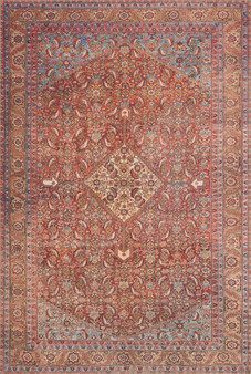 Loloi II Loren Red  Multi 18 x 18 Sample Rug