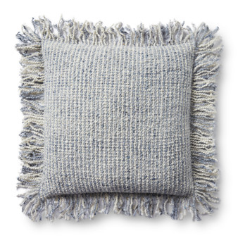 Loloi PLL0033 Ivory  Blue 22 x 22 Cover Only Pillow