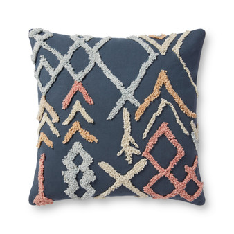Loloi PLL0047 Blue  Multi 22 x 22 Cover Only Pillow