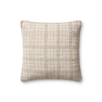 Chris Loves Julia x Loloi Fern Ivory  Beige 18 x 18 Cover Only Pillow