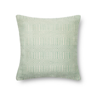 Loloi P0339 Aqua  Ivory 22 x 22 Cover wPoly Pillow