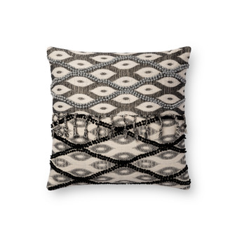 Loloi P0698 Black  White 18 x 18 Cover Only Pillow