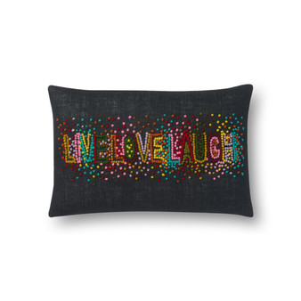 Loloi P0561 Black  Multi 13 x 21 Cover wPoly Pillow