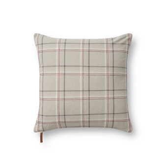 Chris Loves Julia x Loloi Teddy Beige  Multi 18 x 18 Pillow