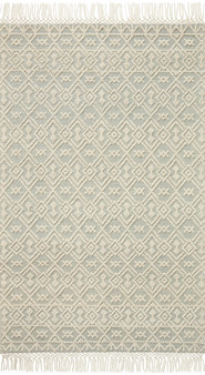 Loloi II Noelle Ivory  Blue 18 x 18 Sample Rug (1)