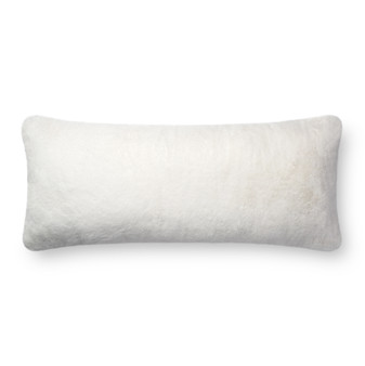 Loloi P0710 White 13 x 35 Cover wPoly Pillow