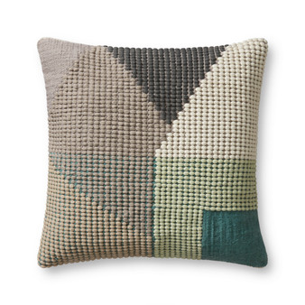Loloi P0504 Teal  Multi 22 x 22 Cover wPoly Pillow