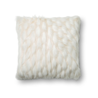 Loloi P0265 White 22 x 22 Cover wPoly Pillow