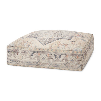 Loloi LPF0021 Beige  Multi 24W x 24D x 8H Pouf