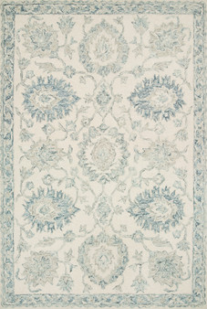 Loloi Norabel Ivory  Blue 18 x 18 Sample Rug