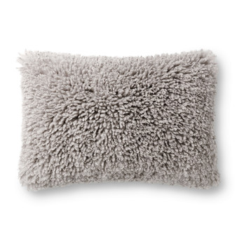 Loloi P0867 Grey 16 x 26 Cover wPoly Pillow