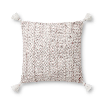 Loloi PLL0068 Blush  Natural 18 x 18 Cover wPoly Pillow