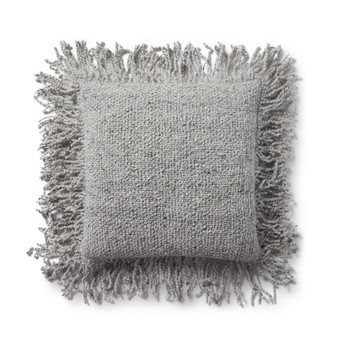 Loloi PLL0033 Lt Grey 18 x 18 Cover wPoly Pillow