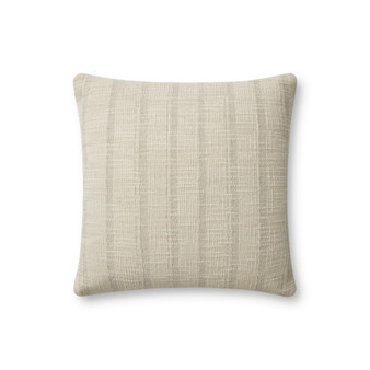 Angela Rose x Loloi Joshua Ivory  Grey 18 x 18 Cover wPoly Pillow