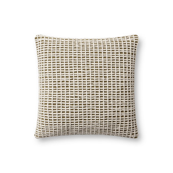 Loloi II PLL0119 Green  Ivory 18 x 18 Cover wPoly Pillow