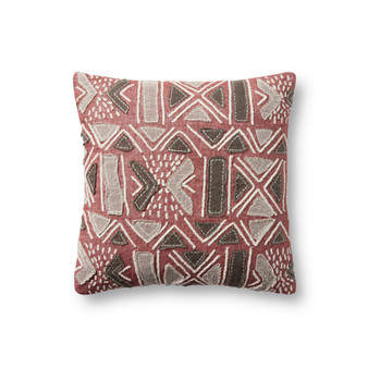 Loloi PLL0022 Rust  Multi 18 x 18 Cover wPoly Pillow
