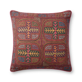 Loloi PLL0106 Berry  Multi 22 x 22 Cover wPoly Pillow