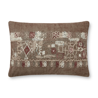 Loloi PLL0003 Taupe  Multi 16 x 26 Cover wPoly Pillow