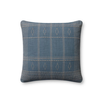 Angela Rose x Loloi Lina Blue  Slate 18 x 18 Cover wPoly Pillow