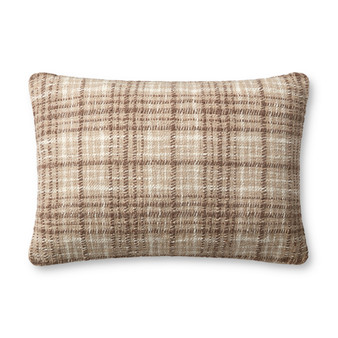 Chris Loves Julia x Loloi Beau Brown  Ivory 16 x 26 Cover wPoly Pillow