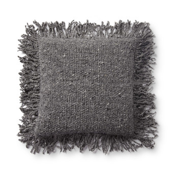 Loloi PLL0033 Charcoal 18 x 18 Cover wPoly Pillow