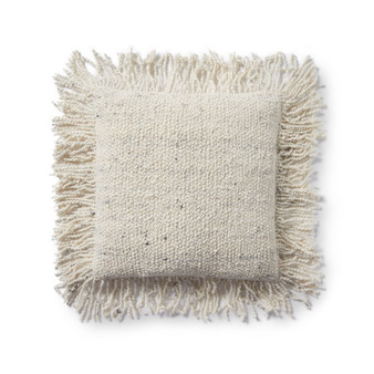 Loloi PLL0033 Ivory 18 x 18 Cover wPoly Pillow