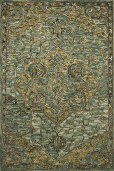 Loloi Victoria Dark Green  Tobacco 18 x 18 Sample Rug