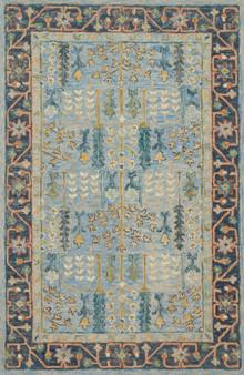 Loloi Victoria Lt Blue  Dk Blue 18 x 18 Sample Rug