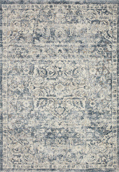 Loloi Theory Ivory  Blue 18 x 18 Sample Rug