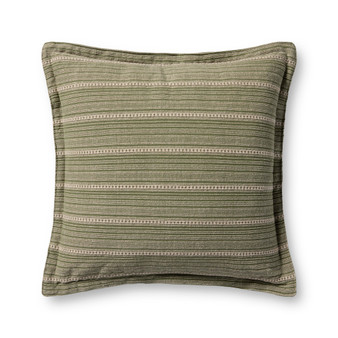 Chris Loves Julia x Loloi Howie Green  Natural 22 x 22 Cover w Down Pillow