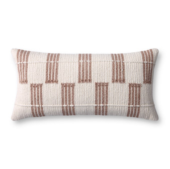 Loloi PLL0136 Rust  Ivory 12 x 27 Cover wDown Pillow