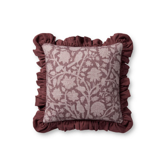 Chris Loves Julia x Loloi Kathleen Wine 18 x 18 Cover w Down Pillow