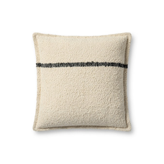Brigette Romanek PBR0015 Natural  Charcoal 18 x 18 Cover Only Pillow