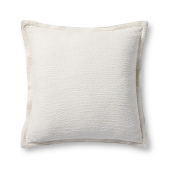 Chris Loves Julia x Loloi Morris White 22 x 22 Cover w Poly Pillow