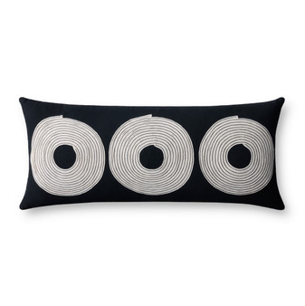 Loloi PLL0035 Black  Natural 12 x 27 Cover Only Pillow