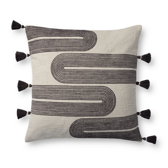Brigette Romanek PBR0003 Black  Grey 22 x 22 Cover Only Pillow