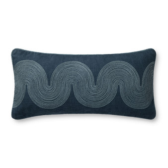 Brigette Romanek PBR0004 Navy  Blue 12 x 27 Cover wDown Pillow