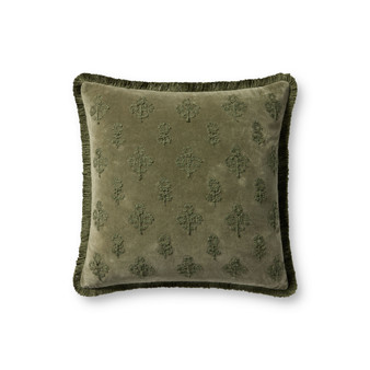 Chris Loves Julia x Loloi Darla Olive 18 x 18 Cover w Poly Pillow