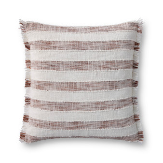 Loloi PLL0134 Rust  Ivory 22 x 22 Cover wPoly Pillow