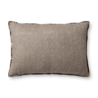 Jean Stoffer x Loloi PJS0018 Dark Taupe 16 x 26 Cover wDown Pillow