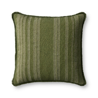 Loloi PLL0131 Green  Ivory 20 x 20 Cover wPoly Pillow