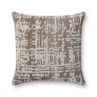 Loloi PLL0141 Dark Taupe  Ivory 22 x 22 Cover Only Pillow