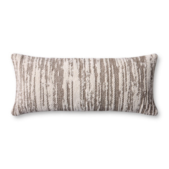 Loloi PLL0141 Dark Taupe  Ivory 13 x 35 Cover wPoly Pillow